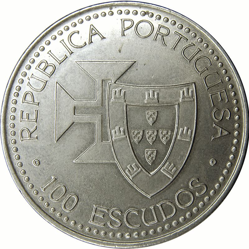 Portugal 100 Escudos Coin | Madeira | Porto Santo | Order of Christ | Caravel | KM647 | 1989