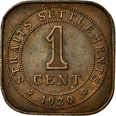 Straits Settlements | 1 Cent Coin | George V | KM:32 | 1919 - 1926