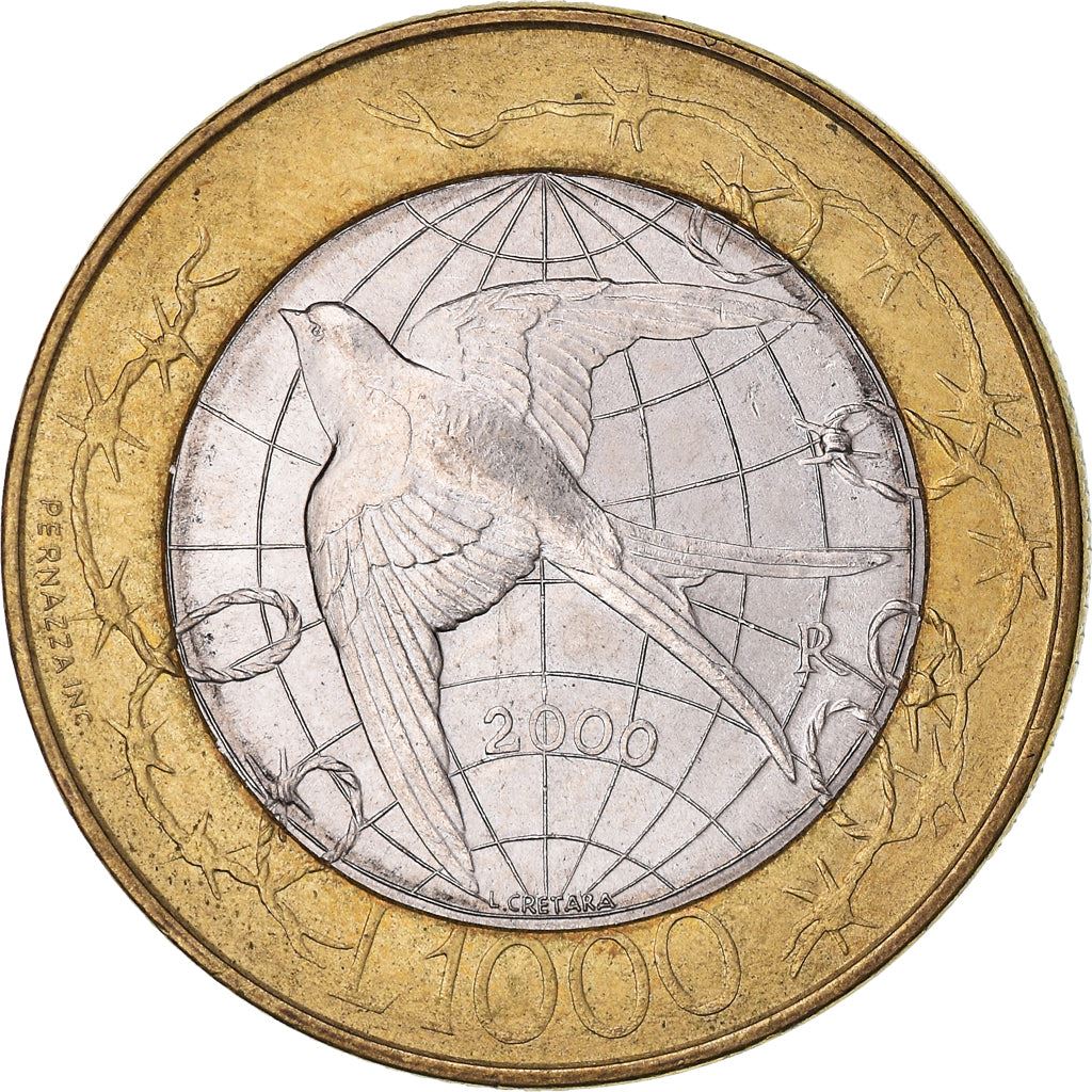 San Marino | 1000 Lire Coin | Barn Swallow | Km:405 | 2000