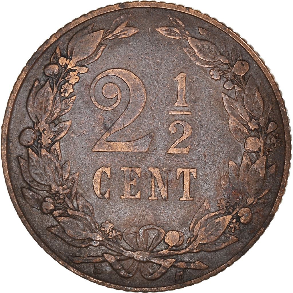 Netherlands Coin 2.5 Cents Coin | Queen Wilhelmina | KM134 | 1903 - 1906