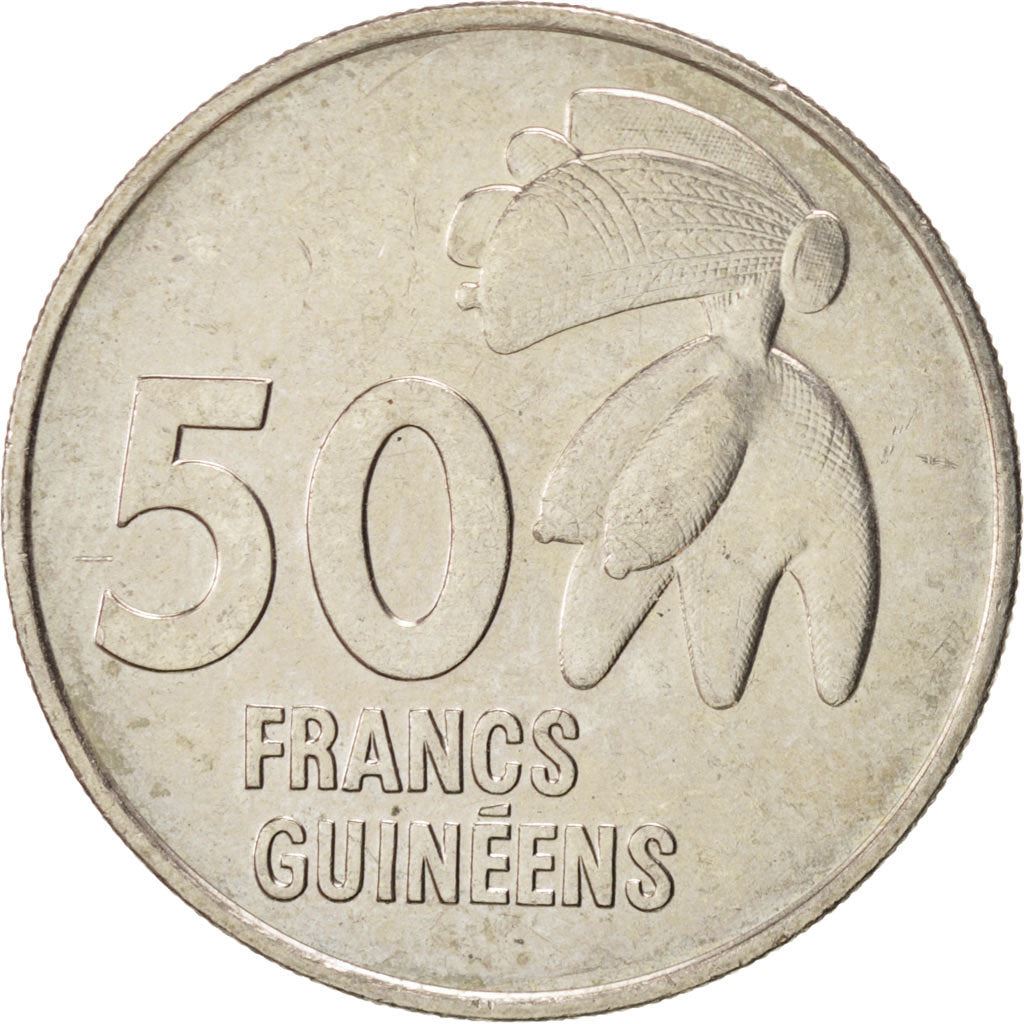Guinea | 50 Francs Guineens Coin | Nimba mask | Km:63 | 1994