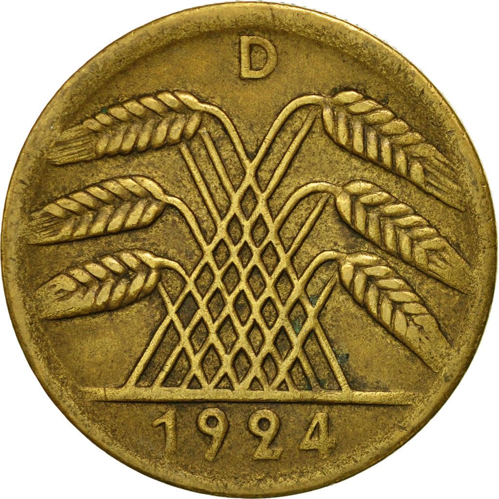 Germany | 50 Rentenpfennig Coin | Aluminium bronze | KM:34 | 1923 - 1924
