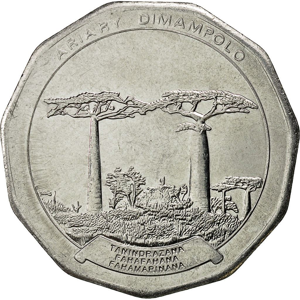 Madagascar | 50 Ariary Coin | Star | Baobab | Km:25.1 | 1996