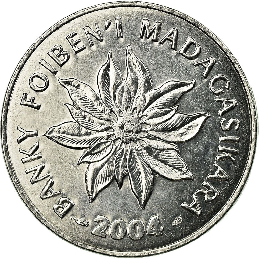 Madagaskaras | 1 Ariary moneta | Gėlė | Zebuas | KM:29 | 2004 - 2021
