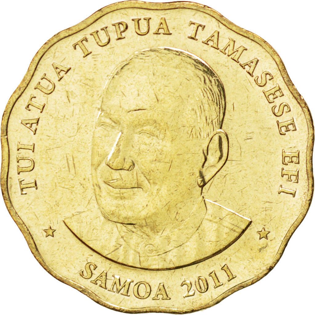 Samoa | 2 Tala Coin | Tui Atua Tupua Tamasese Efi | Shield | Cross | KM:178 | 2011 - 2015