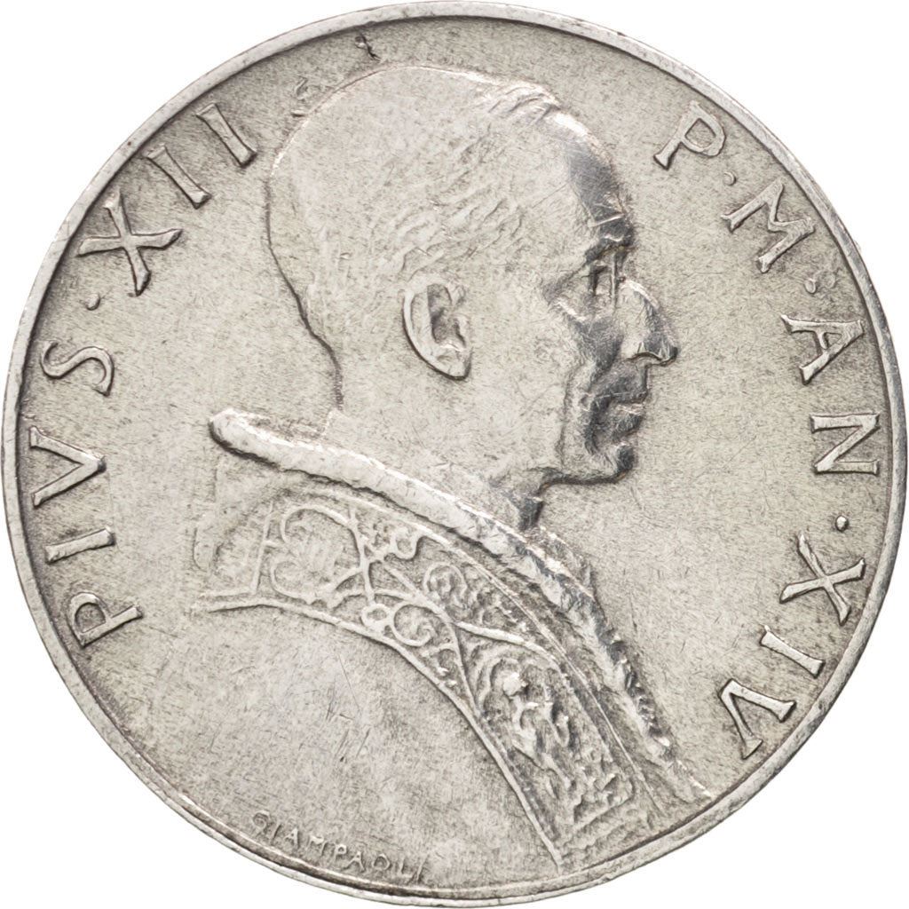 Vatican City | 5 Lire Coin | Pius XII | Km:51 | 1951 - 1958