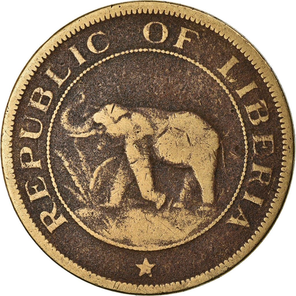 Liberia | 2 Cents Coin | Elephant | Km:12 | 1937