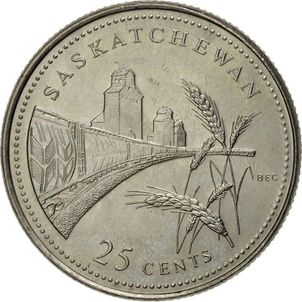 Canada | 25 Cents Coin | Saskatchewan | Nickel | KM:233 | 1992