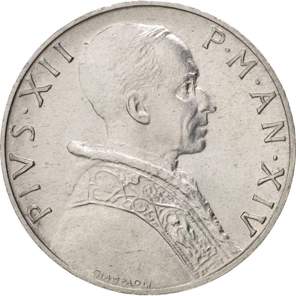 Vatican City | 5 Lire Coin | Pius XII | Km:51 | 1951 - 1958