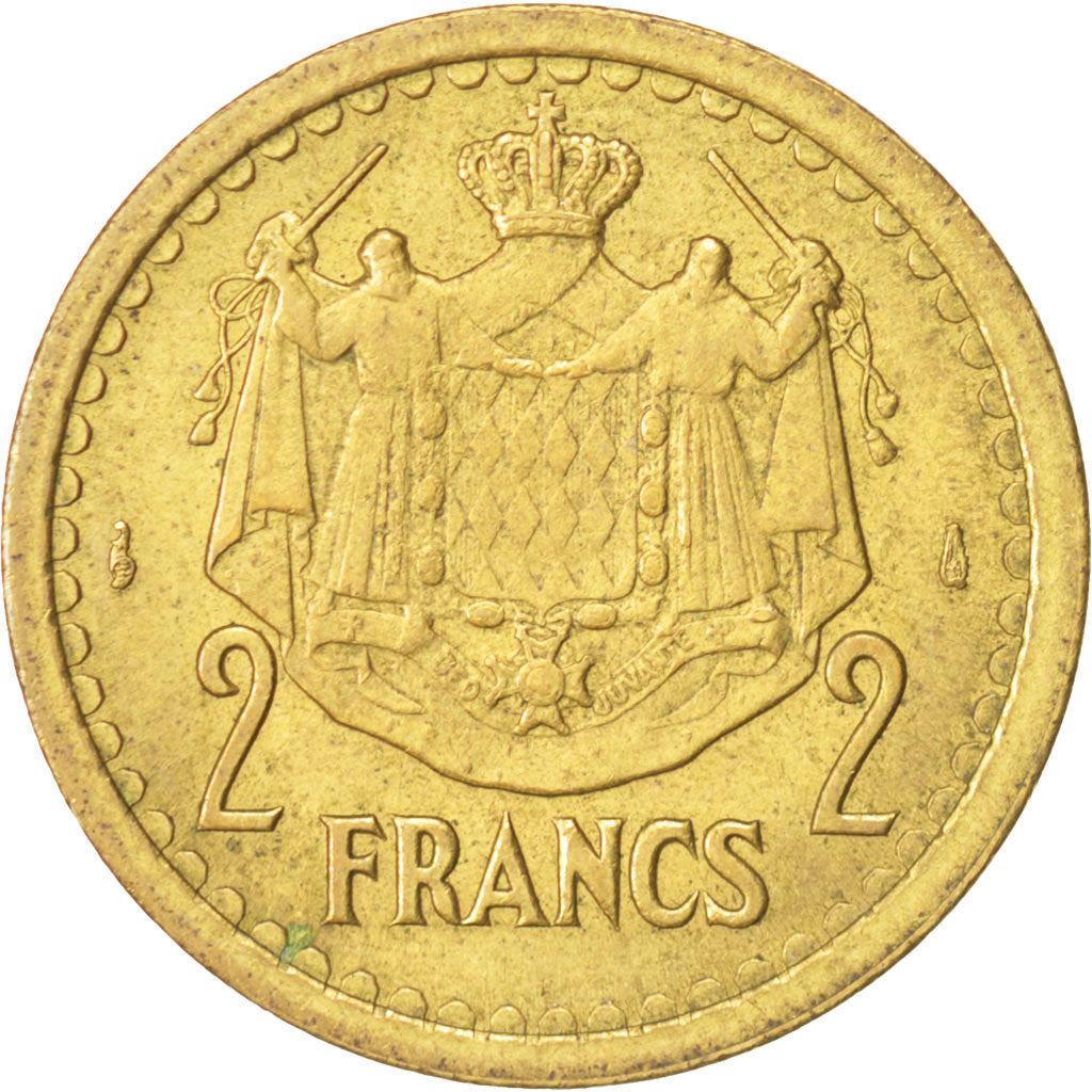 Monaco | 2 Francs Coin | Louis II | Km:121A | 1945