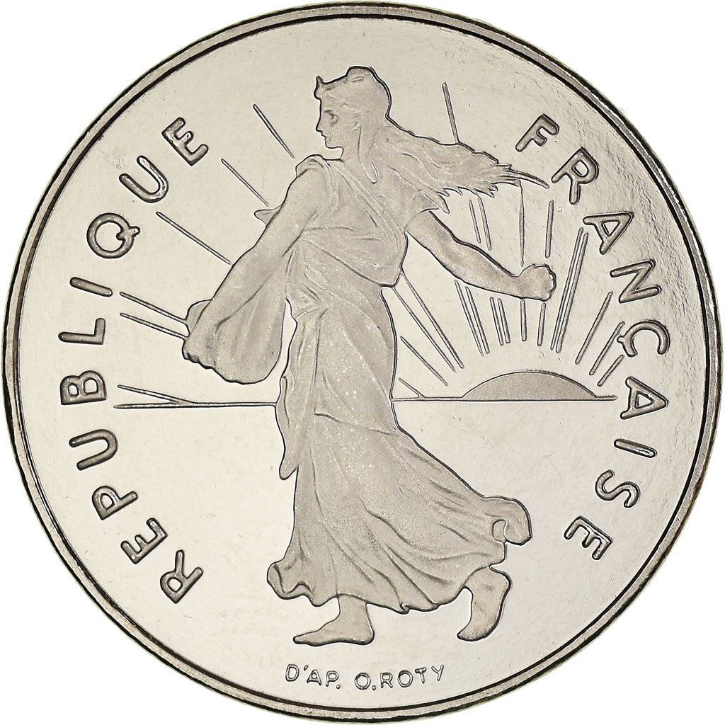 French 1 Franc Coin | Signature D'AP. O.ROTY | proof | KM925.2 | France | 1991 - 2001
