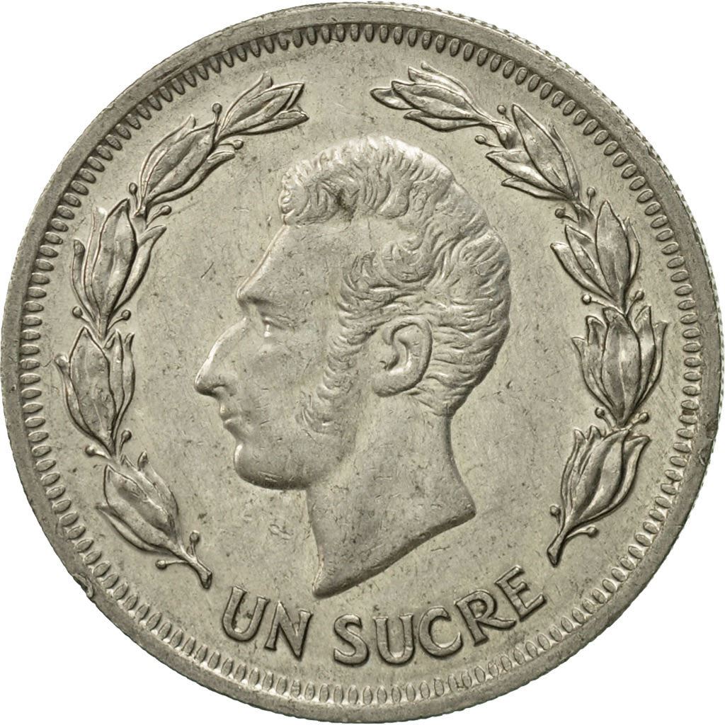 Ecuador | 1 Sucre Coin | Antonio José de Sucre | Nickel clad steel | KM:83 | 1974-1977