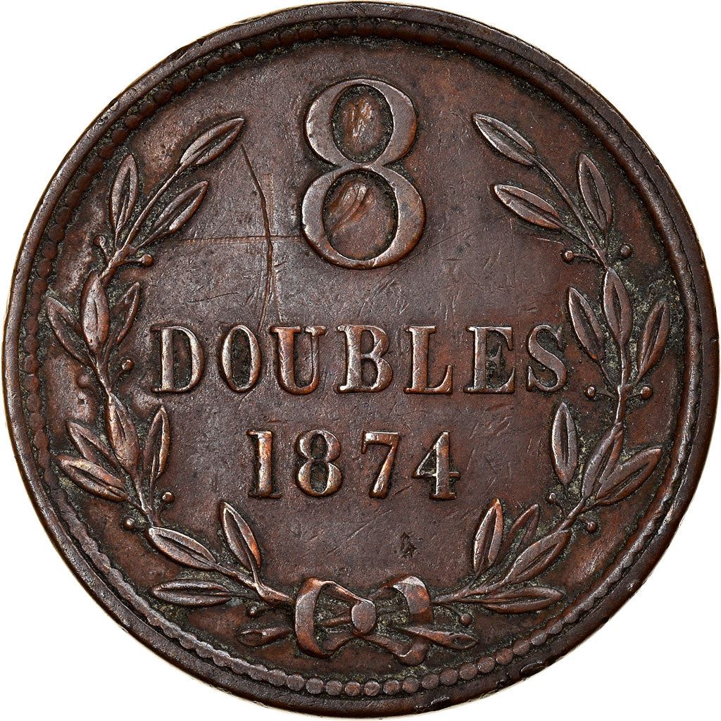 Guernsey 8 Doubles Coin | KM7 | 1864 - 1911