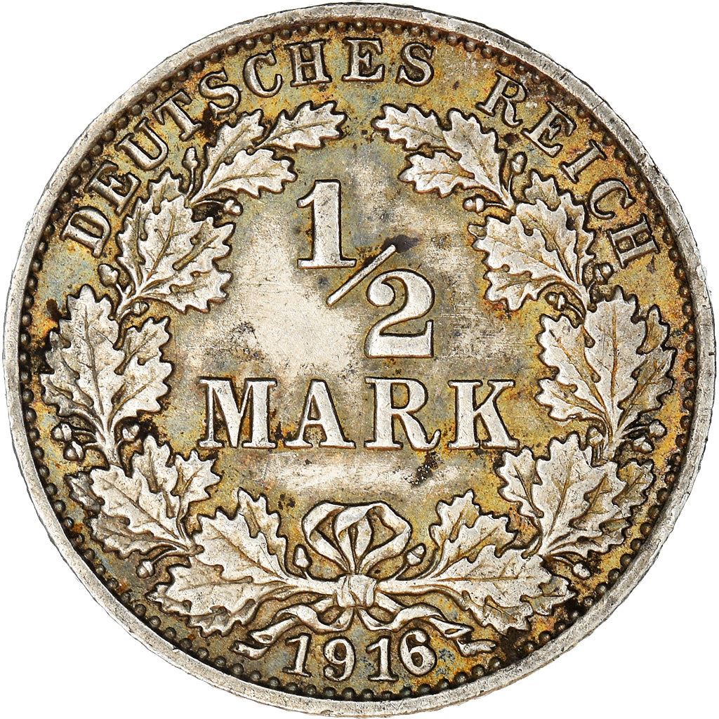 German Empire 1/2 Mark Coin | Deutsches Reich | Wilhelm II | Type 2 | KM17 | 1905 - 1919