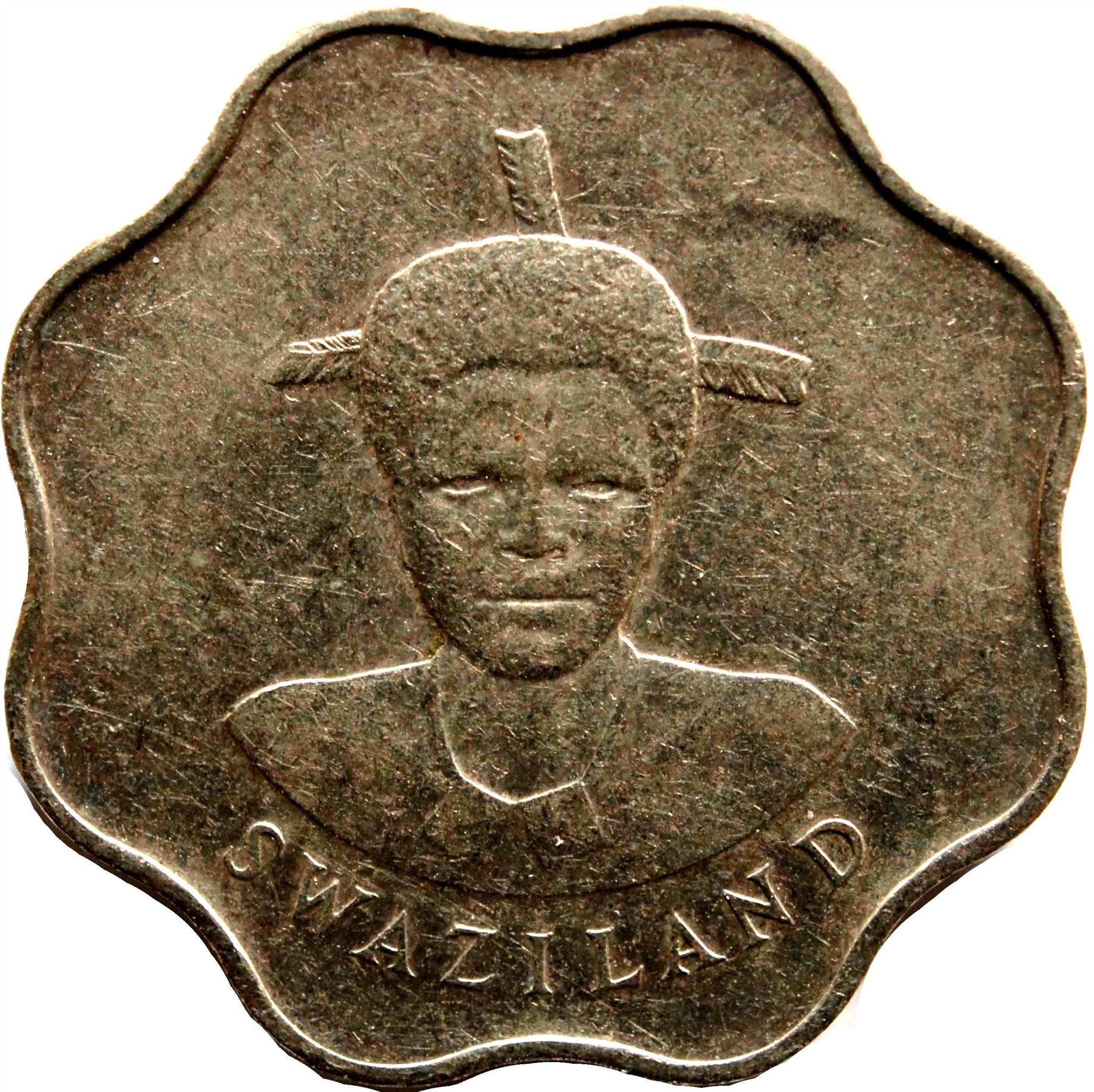 Kingdom of Swaziland | 10 Cents Coin | King Mswati III | Sugar Canes | KM:41 | 1986 - 1992