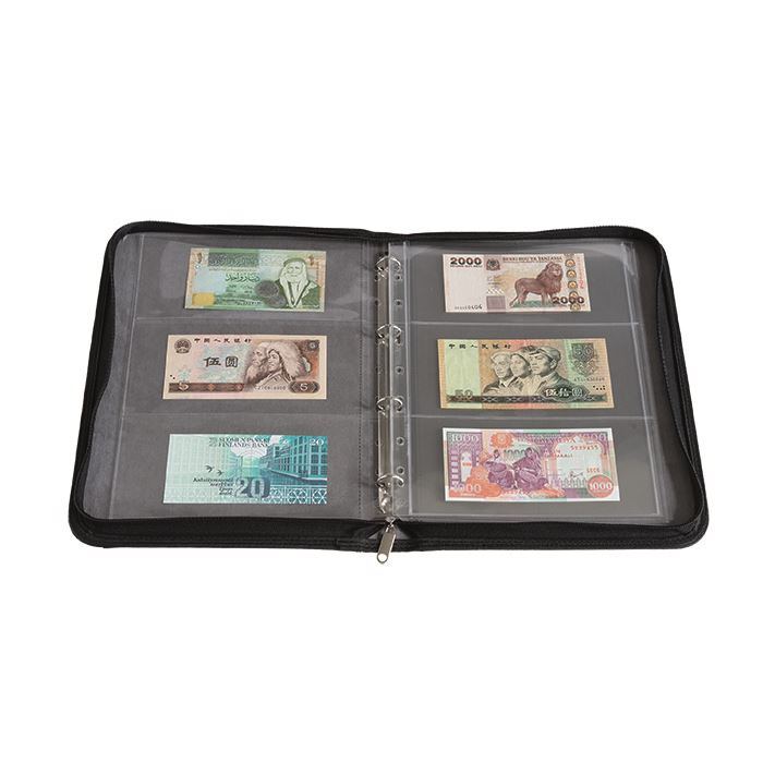 GRANDE KURT Portfolio Ring Binder | Coin and Banknote Album | Travel Case | Up to 30 Sheet Capacity | 350x270x35mm | 2 Color Options