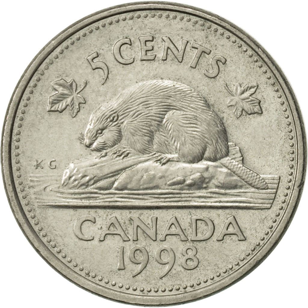 Canada | 5 Cents Coin | Copper-nickel | 3rd portrait | KM:182 | 1990-2001