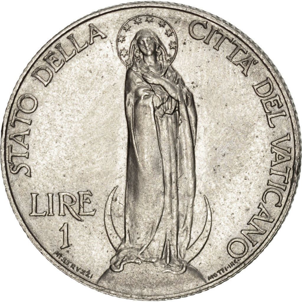 Vatican City | 1 Lira Coin | Virgin Mary | Km:5 | 1929 - 1937