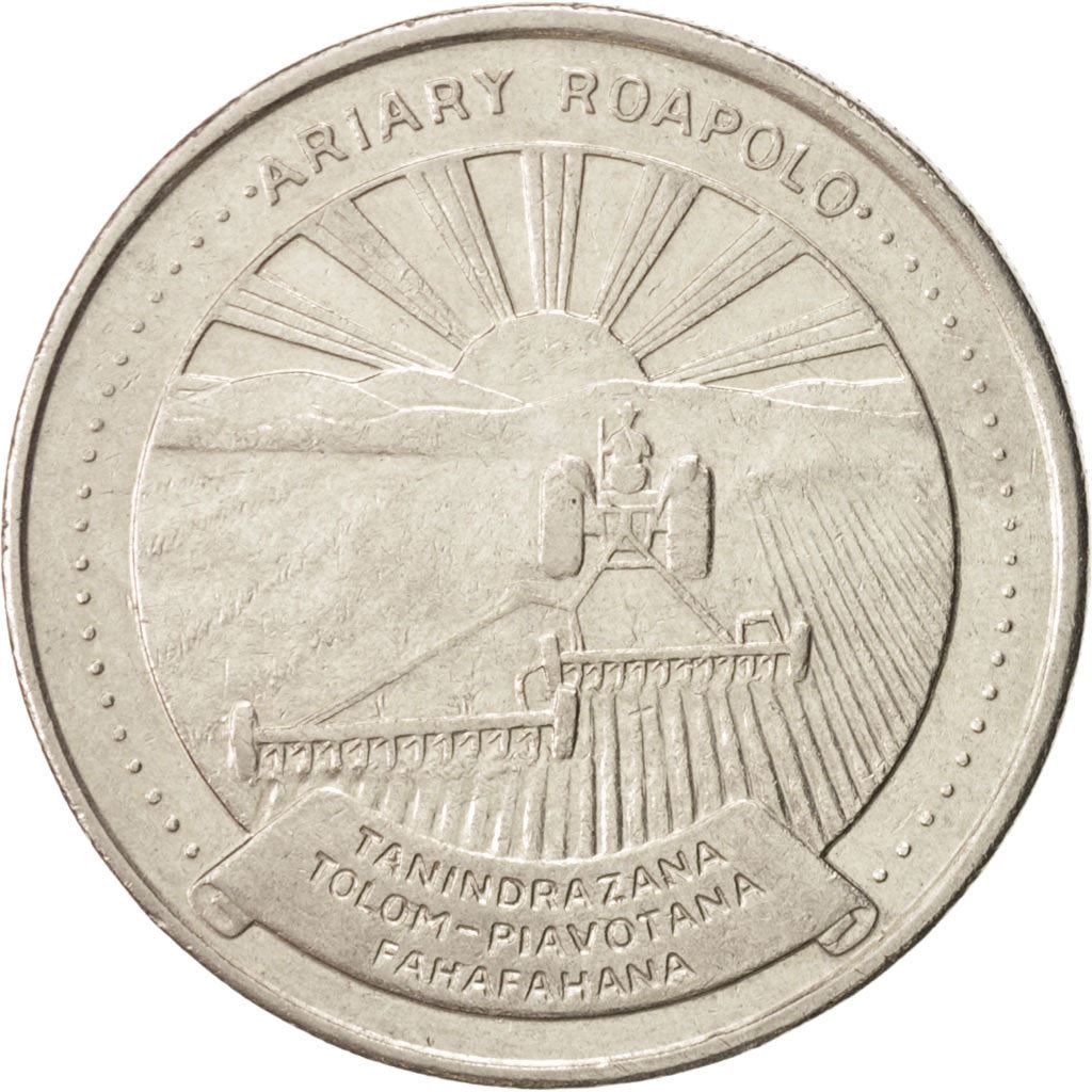 Madagascar | 20 Ariary Coin | Star | Tractor | Farmer | Km:14 | 1978