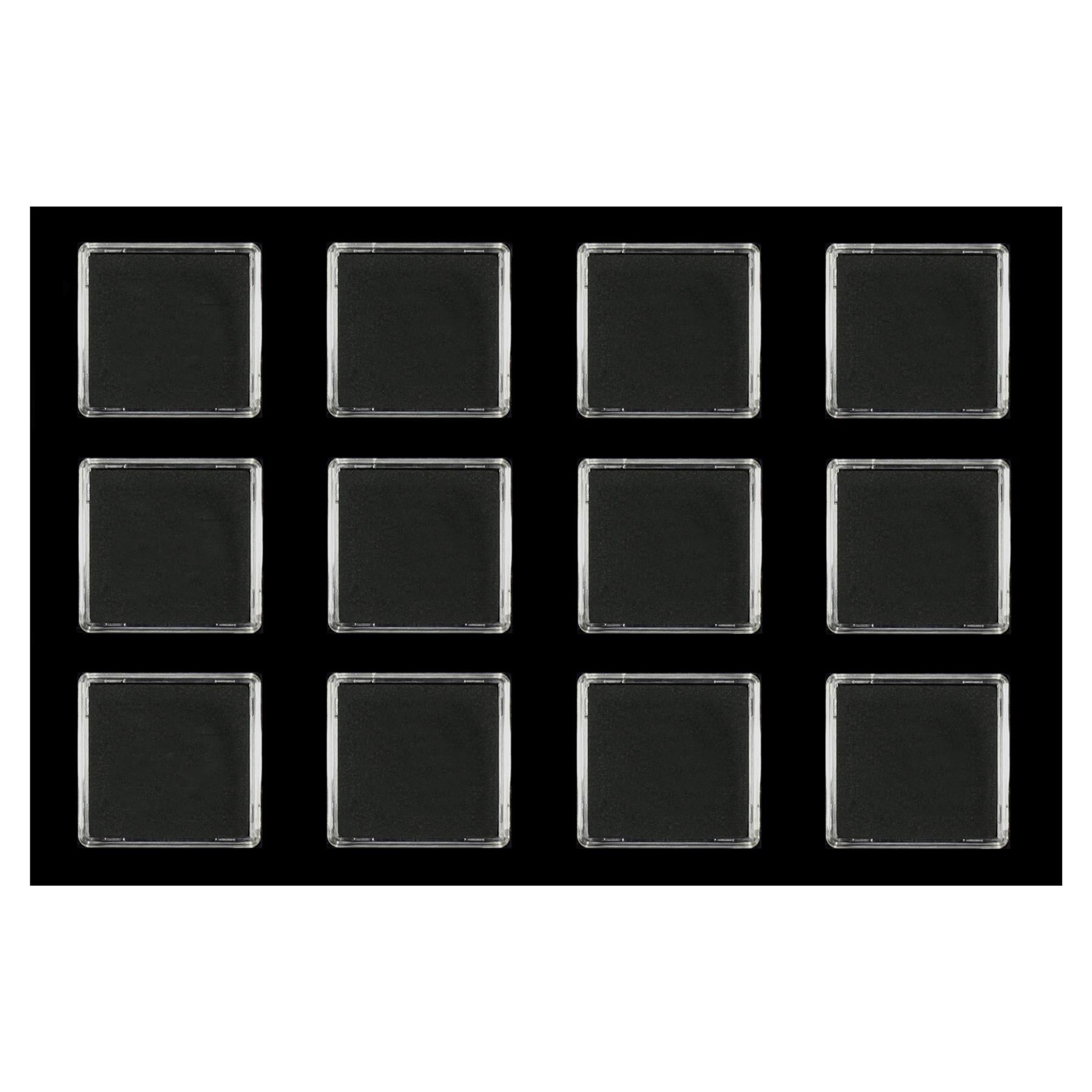 M-BOX Coin Box | Box for Presenting Coins in Square Capsules | 4 Sizes - XS to L | 12 Compartment Variations - 1 to 20