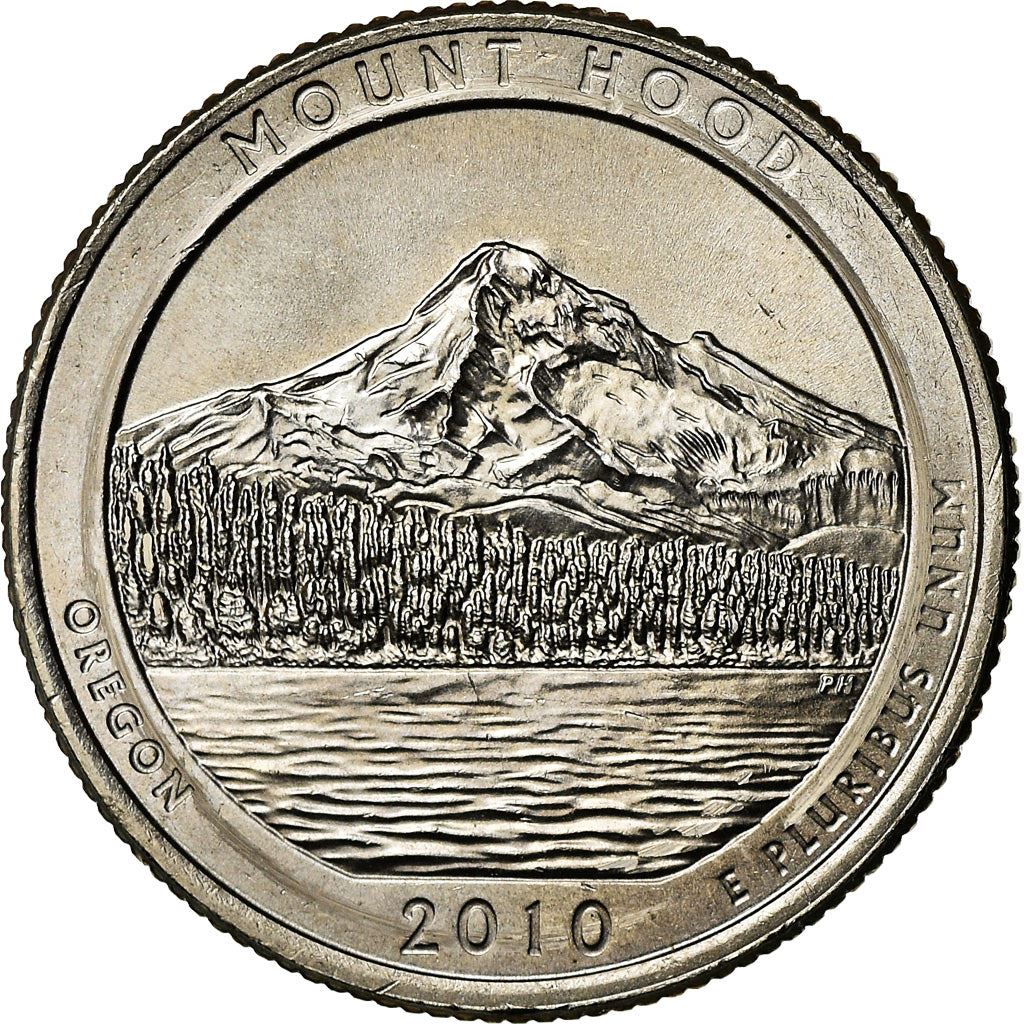 United States | 1/4 Dollar Coin | Oregon | Mount Hood | Km:473 | 2010
