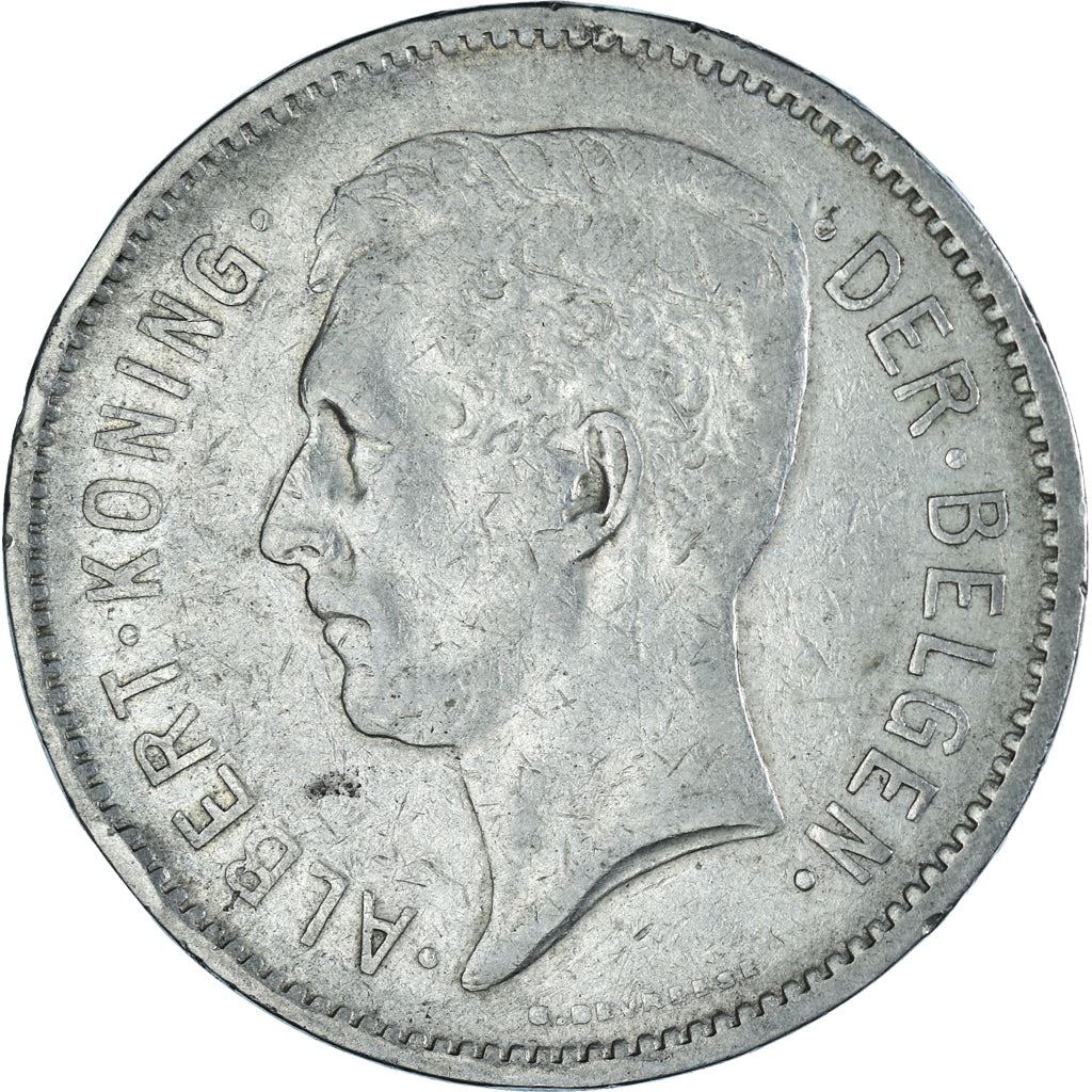 Belgian 1 Belga / 5 Francs Coin | Albert I Belgie | Star | Olive | KM98 | 1930 - 1933