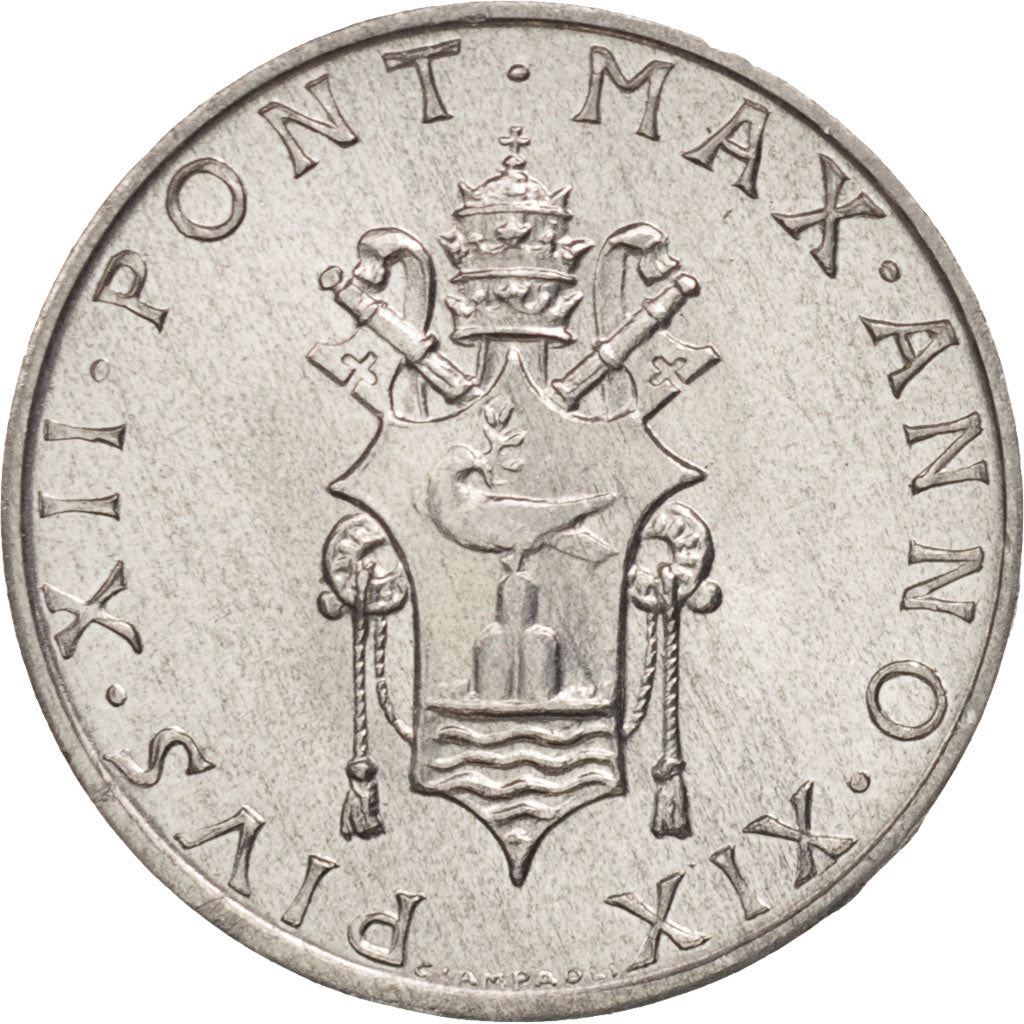 Watykan | Moneta 1 Lira | Pius XII | Km:49 | 1951 - 1958