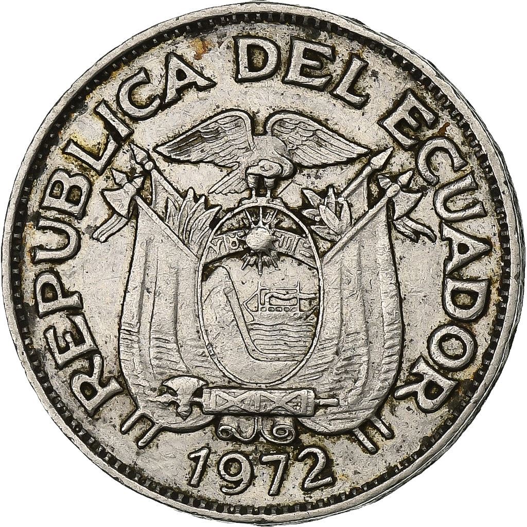 Ecuador | 20 Centavos | Nickel clad steel | Coat of Arms | KM:77.1c | 1959-1972