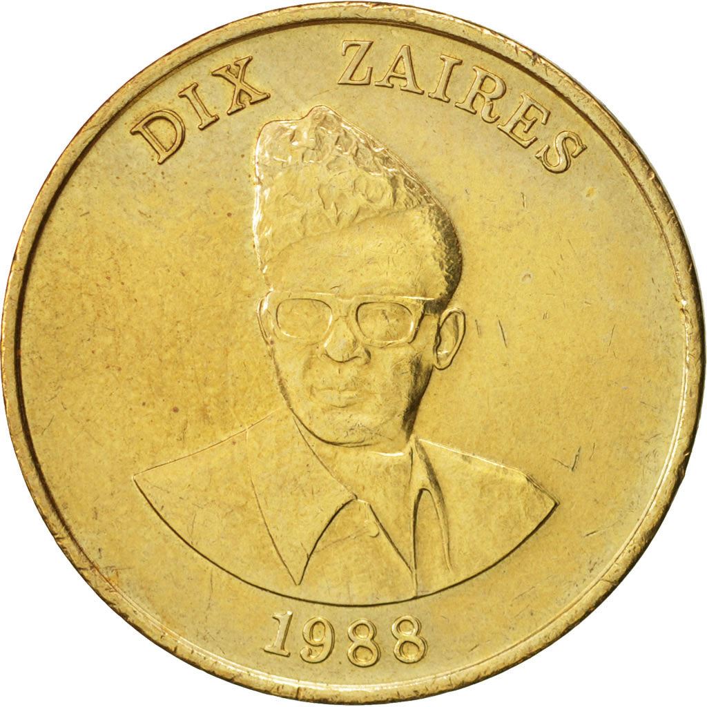Zaire | 10 Zaires Coin | Mobutu Sese Seko | Km:19 | 1988