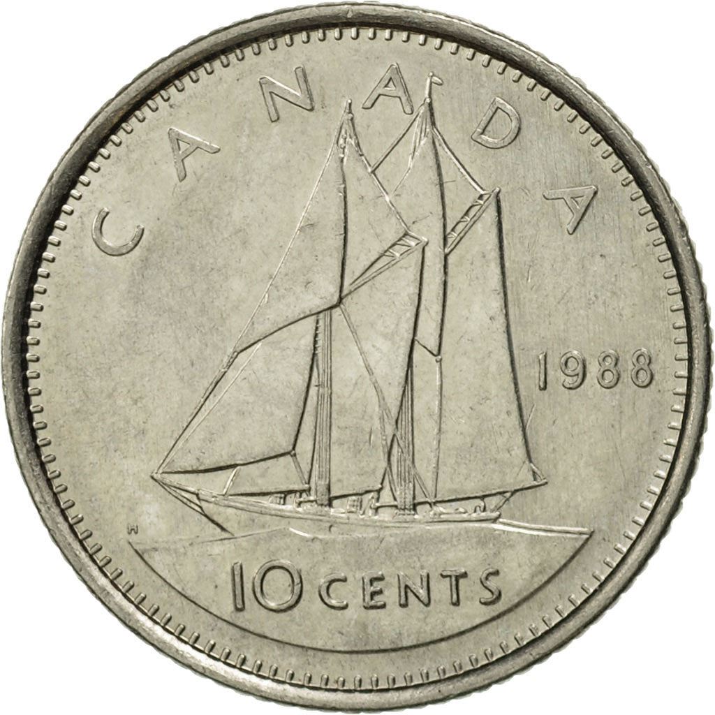 Canada | 10 Cents Coin | Nickel | 2nd portrait | KM:77 | 1969-1989