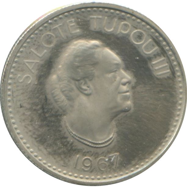 Tonga | 5 Seniti Coin | Queen Tupou III | Branches | KM:6 | 1967