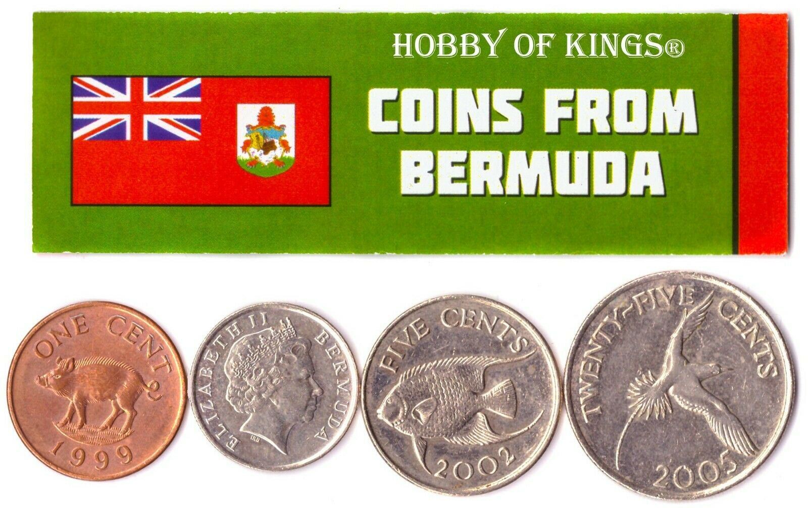 4 Mixed Coins From Bermuda | 1991 - 2021