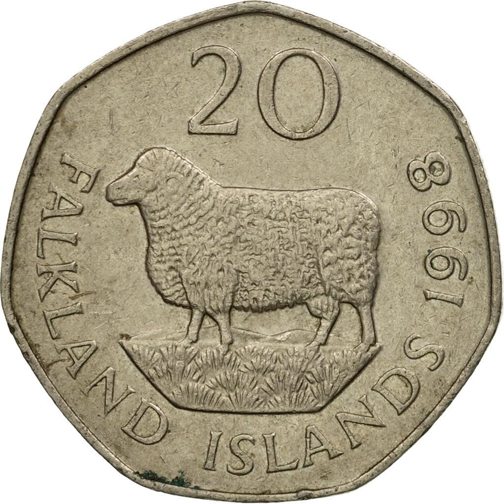 Falklandsöarna | 20 Pence Mynt | Får | Km:17 | 1982 - 1999