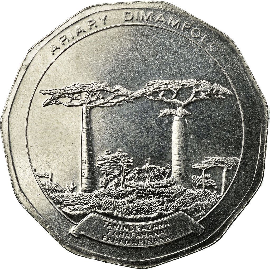 Madagaskaras | 50 Ariarių moneta | Žvaigždė | Baobabas | Km:25.1 | 1996