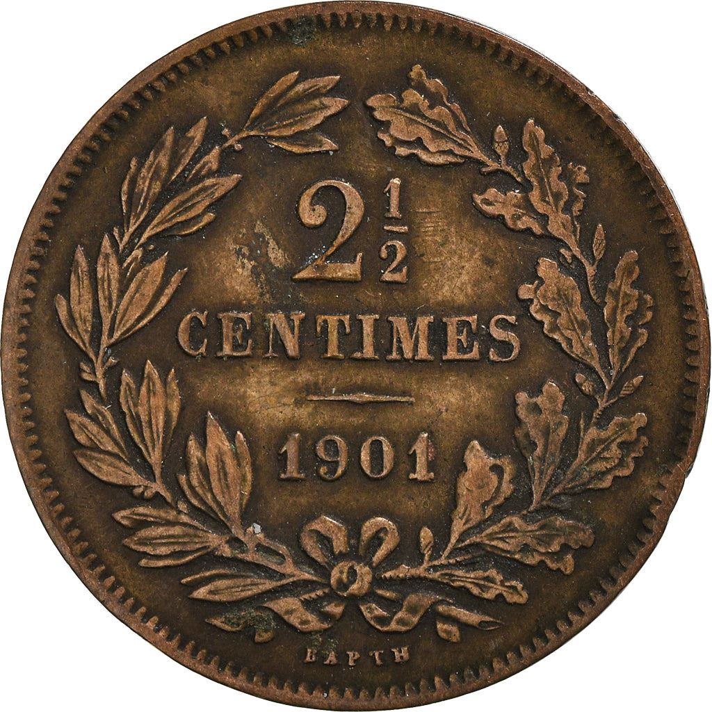Luxembourg Coin Luxembourger 2.5 Centimes Coin | Willem III | Adolphe | Guillaume IV | KM21 | 1854 - 1908
