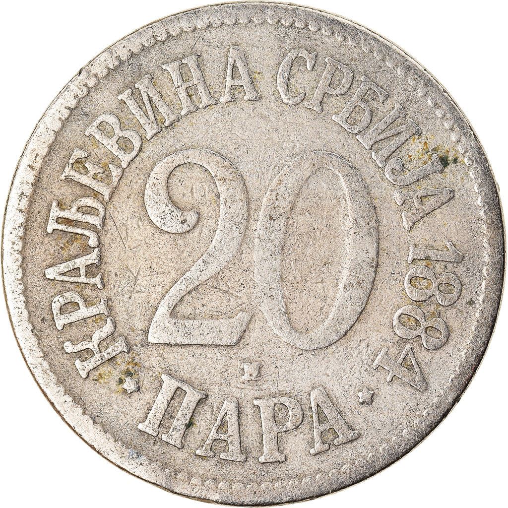 Serbia | 20 Para Coin | Crowned Heraldic Eagle | KM20 | 1883 - 1917