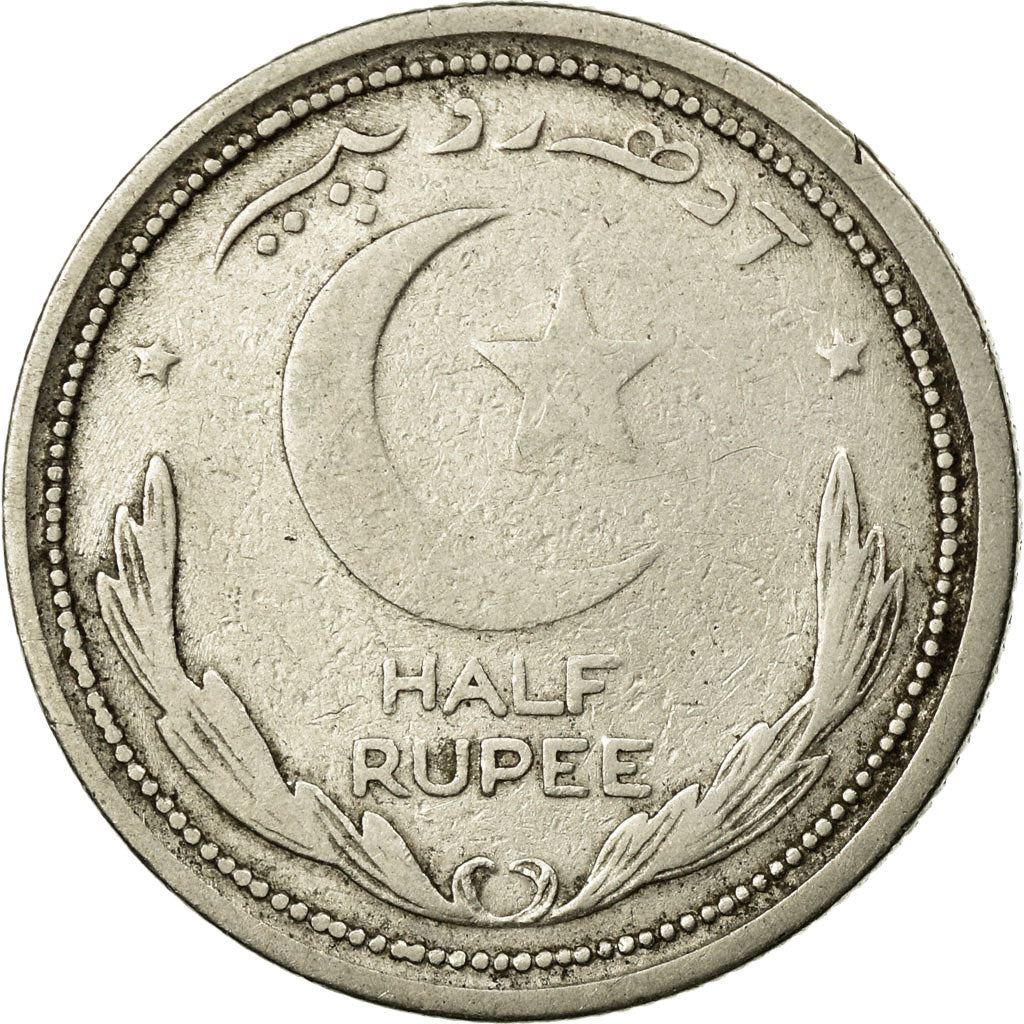 Pakistan | 1/2 Rupee Coin | Crescent Moon | Km:6 | 1948 - 1951