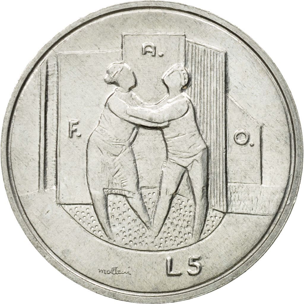 San Marino | 5 Lire Coin | FAO | Km:53 | 1976