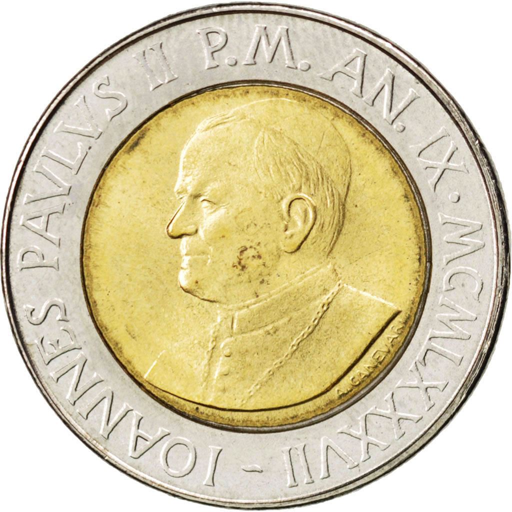 Vatican City | 500 Lire Coin | John Paul II | Km:204 | 1987