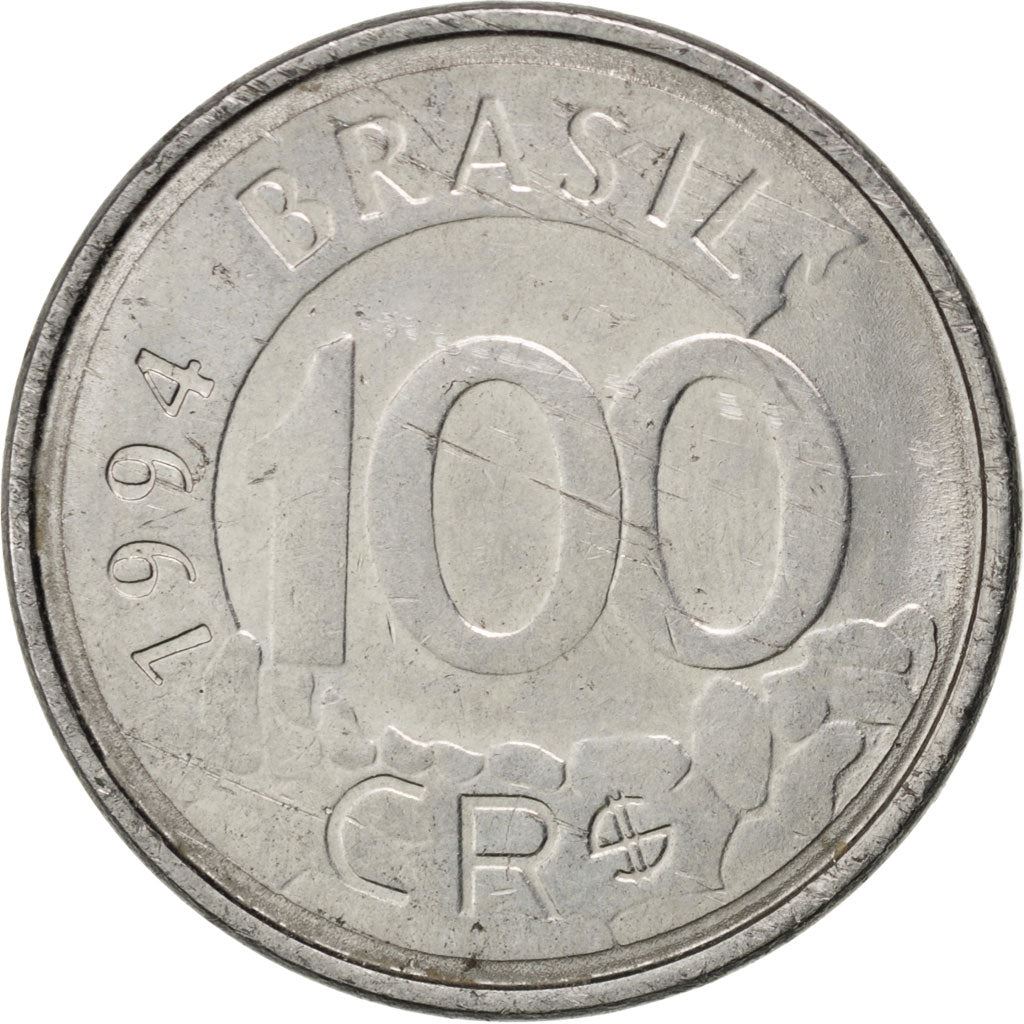 Brazil | 100 Cruzeiros Reais Coin | Maned wolf | Km:630 | 1993 - 1994