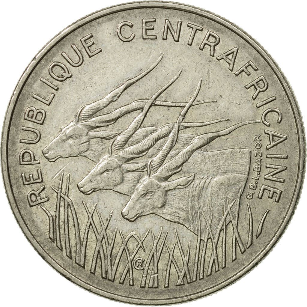 Central African Republic | 100 Francs Cfa Coin | Antelope | Km:6 | 1971 - 1972