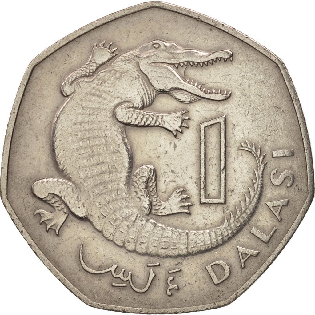 Gambia 1 Dalasi Coin | Crocodile | President Dawda Jawara | KM29 | 1987