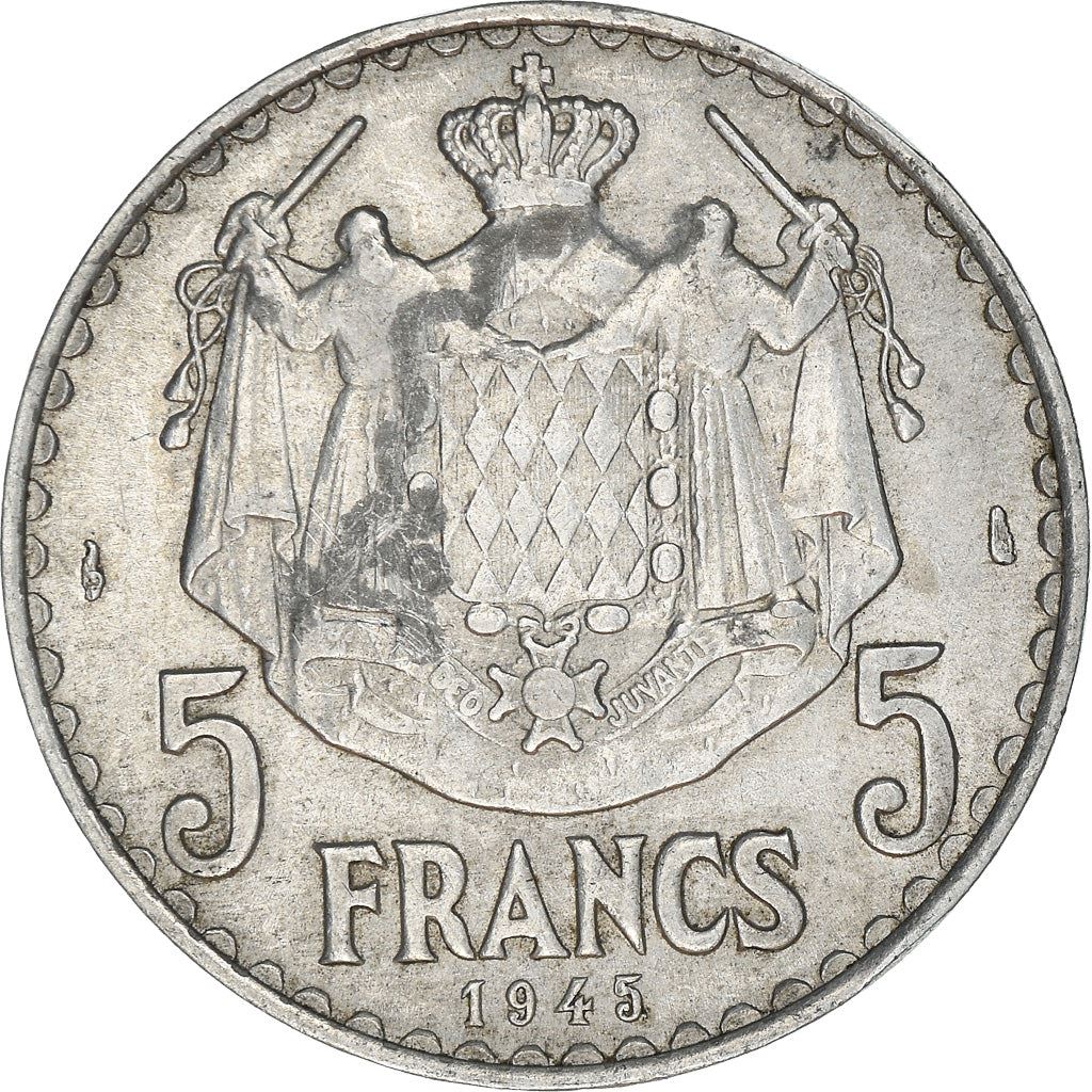 Monaco | 5 Francs Coin | Louis II | Km:122 | 1945