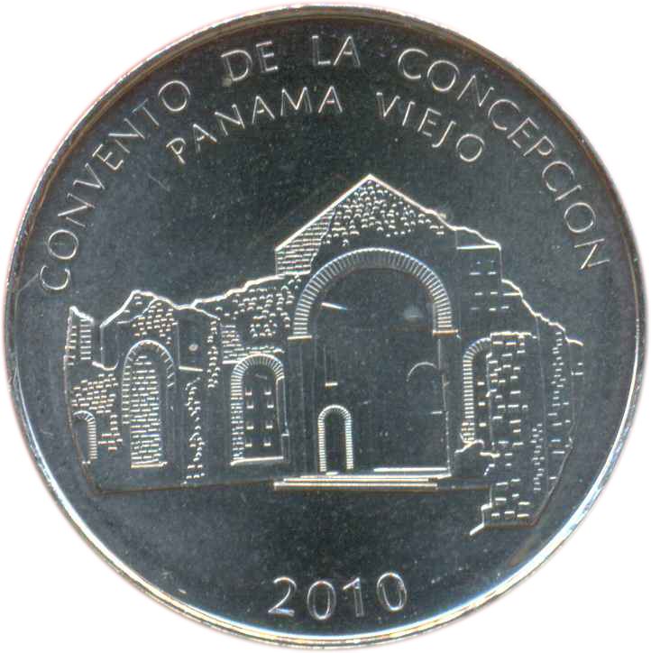 Panama 1/2 Balboa Coin | Convento de la Concepcion | KM140 | 2010