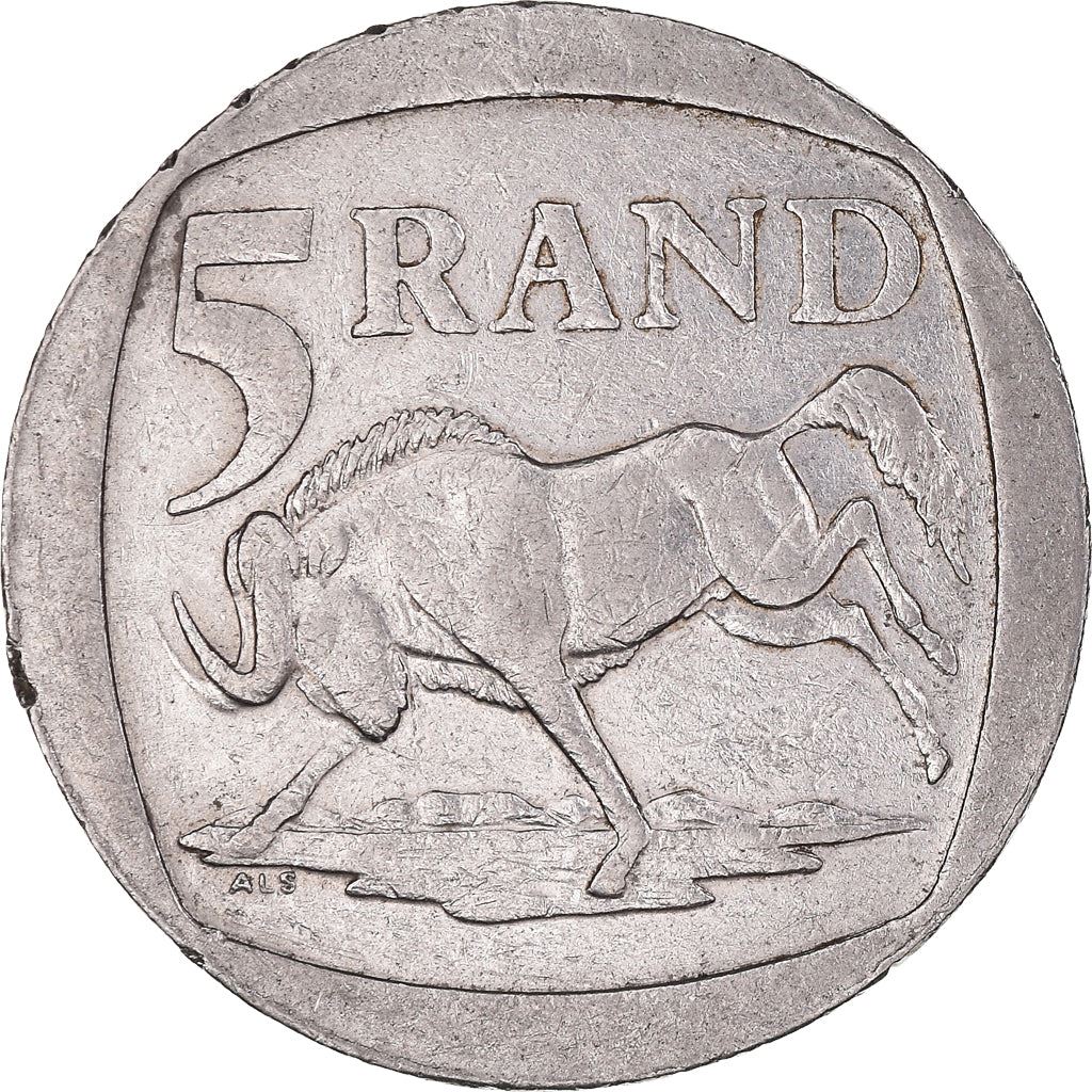 South Africa | 5 Rand Coin | Animals | Wildebeest | Gnu | Km:166 | 1996 - 2000