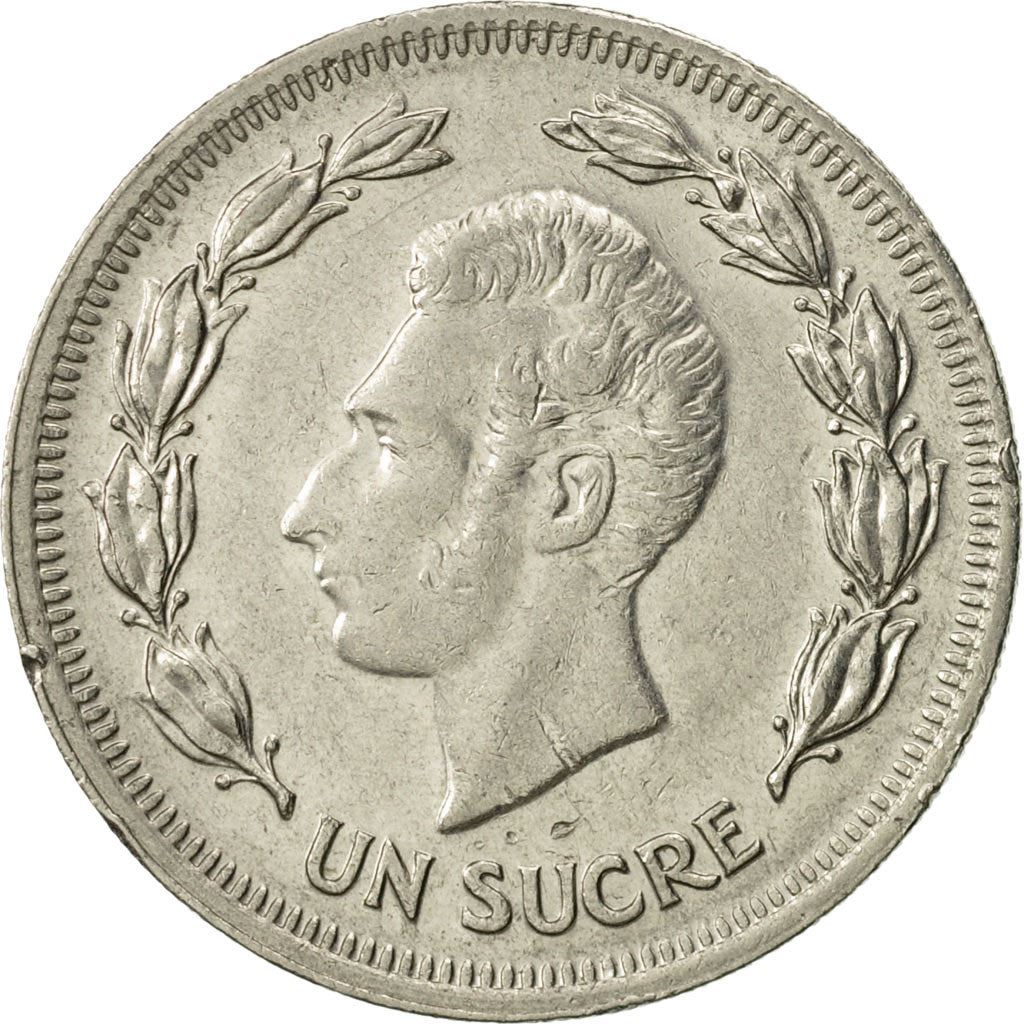 Ecuador | 1 Sucre Coin | Antonio José de Sucre | Nickel clad steel | KM:83 | 1974-1977