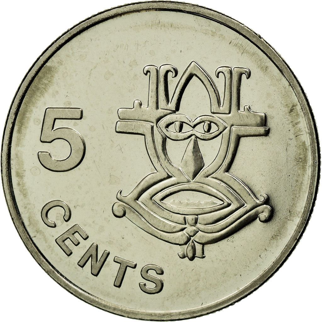 Salomonøerne | 5 Cents Mønt | Elizabeth II | Indfødt Maske | Km:26A | 1993 - 2005