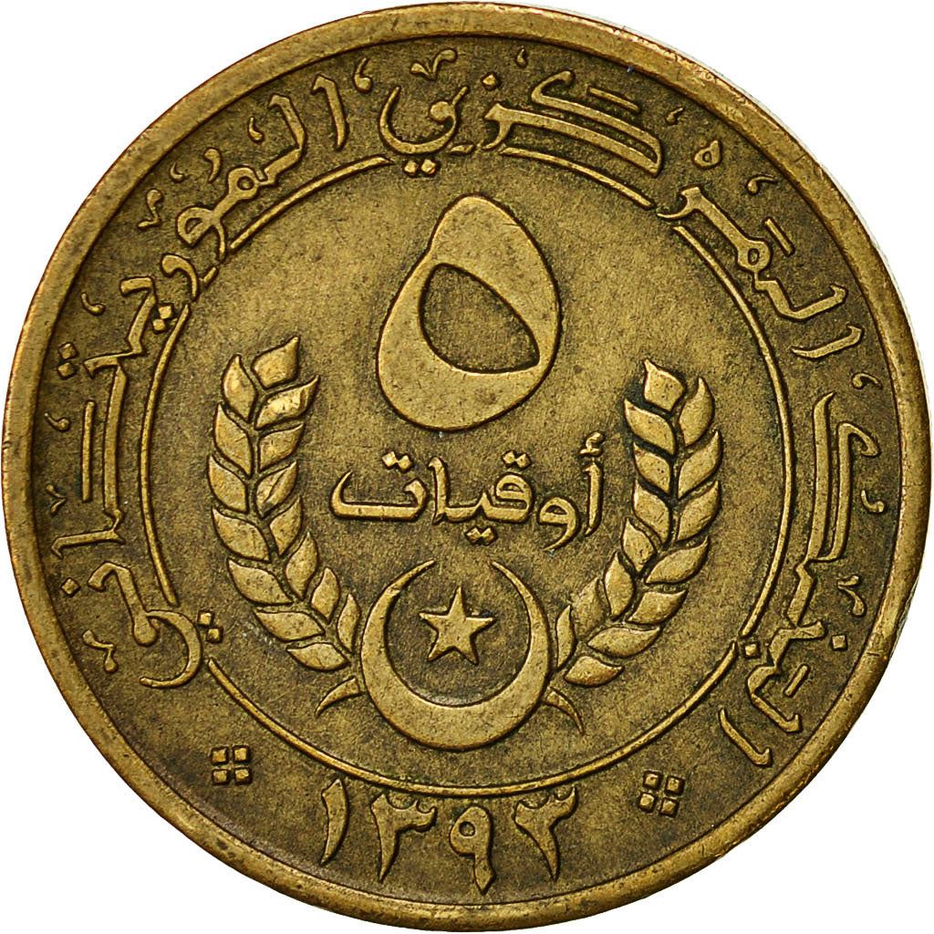 Mauritania | 5 Ouguiya Coin | Coat of Arms | Km:3 | 1973 - 2003