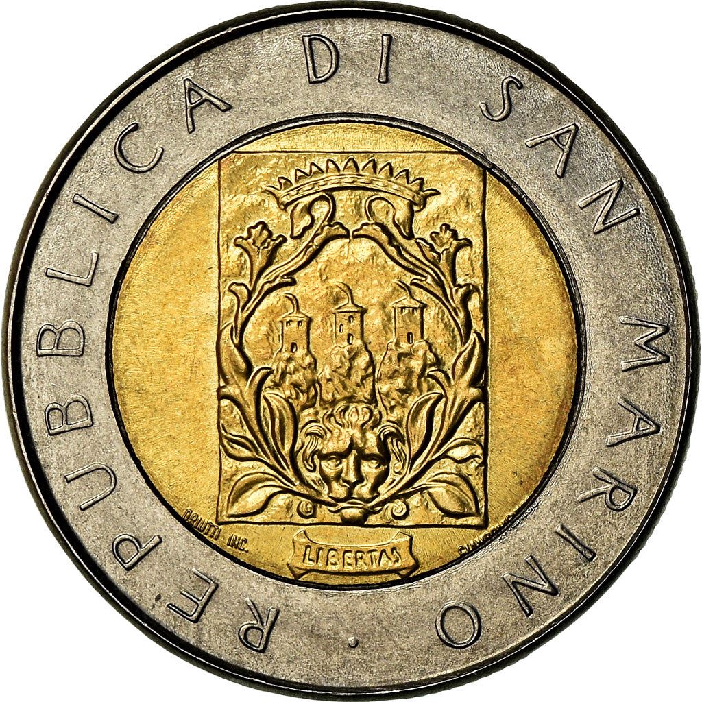San Marino | 500 Lire Coin | Second tower | Km:226 | 1988