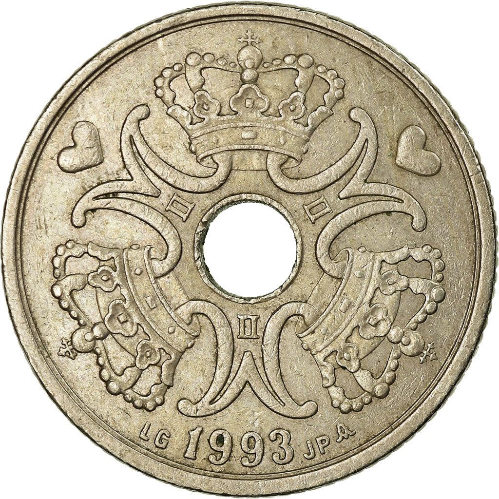 Denmark | 5 Kroner Coin | Royal monogram | Km:869 | 1990 - 2023